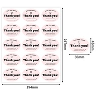 (hh)Thank You Stickers Oval Cake Decoration Baking Size 4.5 x 6 Cm.m (150 Pieces/Pack)