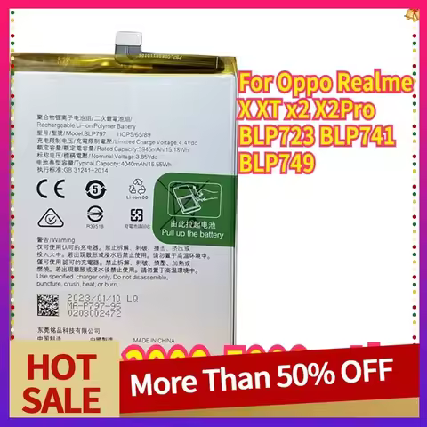 New Phone Battery for Oppo Realme X XT X2 X2Pro BLP723 BLP741 BLP749 3000-5000mAh