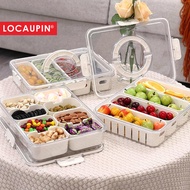Locaupin Food Storage Containers Stackable Refrigerator Organizer Bins with Lids with Removable Comp