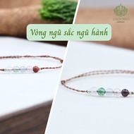 Five-colored ring with thin thread mixed with five elements and five destiny stones| Small Buds| Fiv