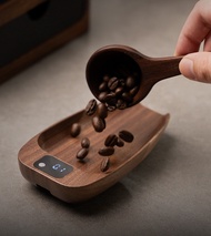 Feepie Coffee Walnut Electronic Scale Bean Tray Hand-brewed Espresso Bean Weighing Bean Tray Coffee 