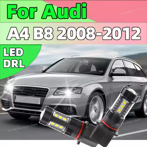 2pcs DRL Lamp P13W Canbus LED Bulbs Daytime Running Light 6000K White For Audi A4 B8 2008 2009 2010 