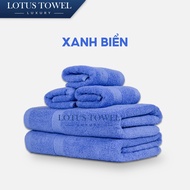 Bộ 5 Khăn Tắm Lau Mặt LOTUS TOWEL 100% Cotton Cao Cấp Mềm Mịn Thấm Hút Không Ra Màu