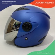 7.7 Helmet Vision 2 Blue Doff Plain Solid - Glass Iridium Silver Rainbow Rainbow - Helmet Vision - H