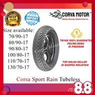 TAYAR CORSA TUBELESS SPORT RAIN 70/90-17,80/90-17, 100/80-17, 110/70-17, 130/70-17 RS150 FZ LC135 Co