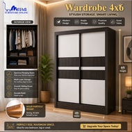 [FREE Installation] Mesra 4x6Ft Sliding Anti Jump Wardrobe Storage Cabinet , Wardrobe 4x6 , Sliding 