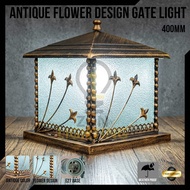 Antique flower design gate light gate lamp lampu tiang 400MM