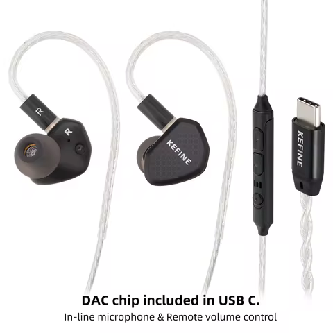 Kefine Klean IEM 10mm DLC Hi-Fi IEM with 2 Nozzles & Silver Cable