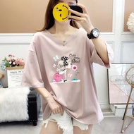 大码T恤plus-size T-shirt  300斤280加肥加大码260胖MM宽松显瘦T恤女装百搭上衣200斤V领+ZLD+