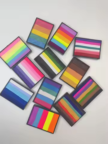 Professional face painting 50g rainbow split cake water based eyeliner body art neon holiday makeup