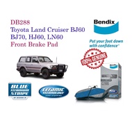 TOYOTA LAND CRUISER BJ60, BJ70, HJ60, HJ47 FRONT BENDIX BRAKE DISC PAD DB288