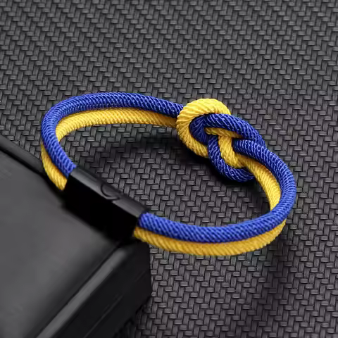 Novel Color Blocking Lucky Knot Bracelet Men Premium Selected 4mm Cord Braslet Lightweight Comfortab