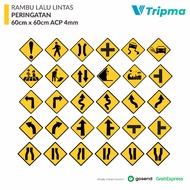 Warning Sign Size 60cm x 60cm - ACP Aluminum Plate/ - Reflective