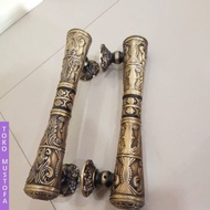 handle tarikan pintu kuningan antiq motif pendopo ukir 33 cm juwana