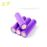 Real 18650 3.7V Flat Head Lithium LITHIUM-ION Fan Torch Battery - Purple ET