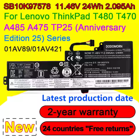 New 01AV489 for Lenovo ThinkPad T470 T480 A475 A285 Series 01AV419 01AV420 01AV421 01AV489 Laptop Ba