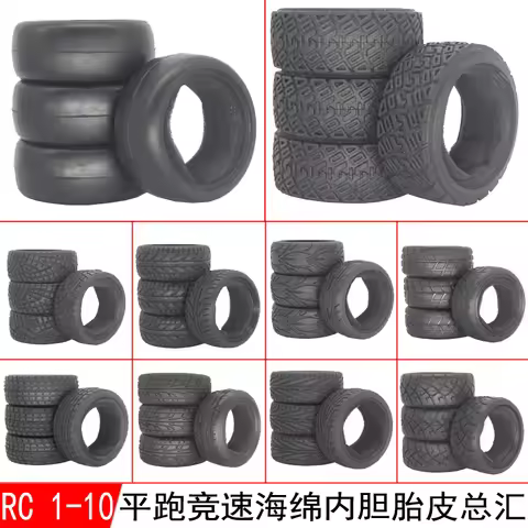 4pcs 1/10 On-Road Car Soft Tires 65MM High Grip Rubber Tyre Hot Melt Tire For HSP Tamiya HPI Kyosho 