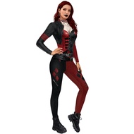 TM Squad Suicide Harley Quinn Cosplay Costume Set Long Sleeve Anime Onepiece Unifrom Party Halloween