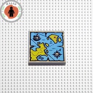 MOC Maps tiles treasure decal pattern sticker size 2x2 new buttons