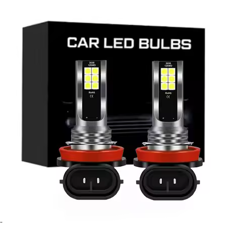 2Pcs H8 H3 H7 H11 Car 12 LED Fog Light Bulb 9005 HB3 9006 HB4 6000K White Yellow Ice Blue Auto Fog L