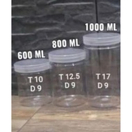 600ml 800ml 1000ml plastic cylinder jar