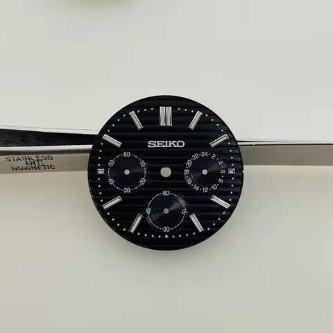 30mm New VK63 Dial Panda Dial Green Luminous Nautilus Quartz Movement S Logo for Seiko Mod