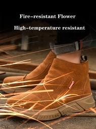 Electric Welder Work Boots Men Safety Shoes Anti-smash Anti-puncture Safety Boots Leather Indestructible Industrial Shoes