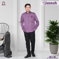 Baju Koko Muslim Jumbo Pria Daily Purple Jannah Lengan Pendek Kemaja Arra Original Premium