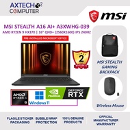 MSI Stealth A16 AI+ A3XWHG-039 16'' QHD+ Gaming Laptop ( Ryzen AI 9 HX 370, 32GB, 2TB SSD, RTX5070Ti