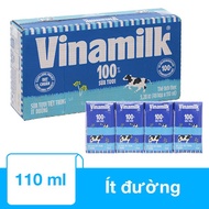 Thùng 48 hộp sữa tươi tiệt trùng Vinamilk ít đường 110 ml (từ 1 tuổi)