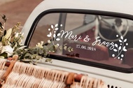 Married Custom Name Wedding Car Decoration Just Married Stickers Wedding Car Window Glass Vinyl Wall