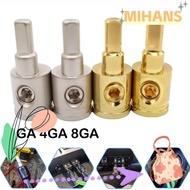 MIH Car Audio Connector, Pure Copper Gold Silver Car Speaker Wire Terminal, 0GA 4GA 8GA Power Ground