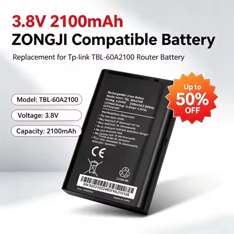 3.8V 2100mAh ZONGJI Compatible Battery Replacement for Tp-link TBL-60A2100 Router Battery