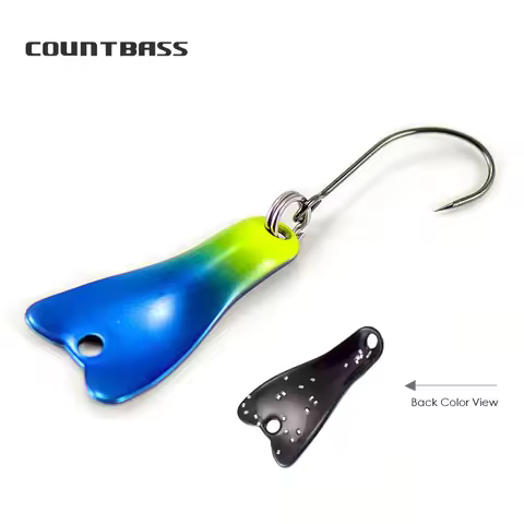 COUNTBASS 5/64oz 2g Casting Spoon With Barbless Hook UV Colors Trout Fishing Baits Pike Angler's Lur