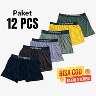 paket 12 pcs celana dalam boxer sot pria dewasa baham adem nyaman sempak laki laki Cowok Karet Katun