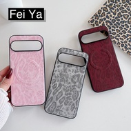 Leopard Print Fabric Texture Magnetic Business Phone Case for Google Pixel 8 7 6 9 Pro Fold 6A 7A 8A