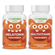 VitaWorks Kids Melatonin 1mg Chewables + Multivitamin Chewables Bundle
