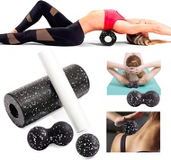 Two in One High Density Foam Roller Fitness Ball Set Yoga Roller for Deep Tissue Massage Myofascial Release Tool