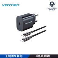 Vention 20W PD EU Adapter Head Charger + USB Type C to C Cable 3A 60W 1M Braided Cable 1 Set G16