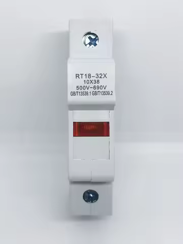 RT18-32X 1P 2P 3P 4P AC ~380V Copper Fuse Holder 500V 10x38mm DIN rail mounting fuse holder bottom a