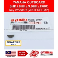 YAMAHA OUTBOARD 90280-03024 KEY WOODRUFF (WATERPUMP) 6HP / 8HP / 9.9HP / F60C  100% ORIGINAL - BOATE