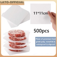 500pcs Non Stick Burger Patty Paper 11x11cm Squares Parchment Paper For Separating Burger Patty