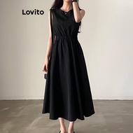 (Trendy) Lovito Party Dress Plain Backless -Elastic Waist -Ball Gown Dress for Women L77ED270 (Multi