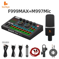 Soundcard F999MAX+M997Mic  live broadcast equipment full set Bluetooth live sound card  live mixer f