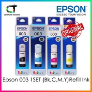EPSON 003 Refill Ink  1SET (Bk, C, M, Y) For Epson Printer L1110/L3100/L3101/L3110/L3116/L3156/L5190