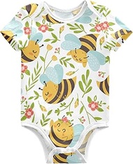 vvfelixl Baby Girls' Bodysuits Llama Alpaca Cactus Short Sleeve Cotton Baby Clothes For Girls 0-24 M