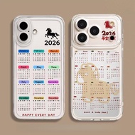 2026 Calendar New Year Cellphone Case For Huawei Honor X9B X9A 90 Lite X7B X8B 20 X9D X7D Nova 3I 7I