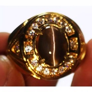 Batu Cincin Permata Natural Cat Eye Silimanit Ceylon / Srilanka ( Ntd) Kristal High Quality