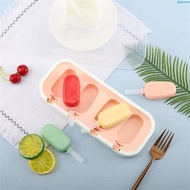 Silica Gel Fruit Animal Shape Ice Cream Mold Ice Cream Silicone Mold Summer Self-made Ice Cream Mold With Cover Ice Pan Popsicle Mold Summer Popsicle Mold blackpink