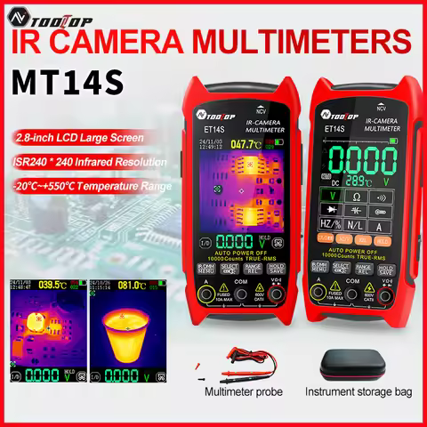 TOOLTOP ET14S 2.8inch Thermal Imager AC/DC Current Voltage Multimeter ISR 240x240 IR Camera Pipeline